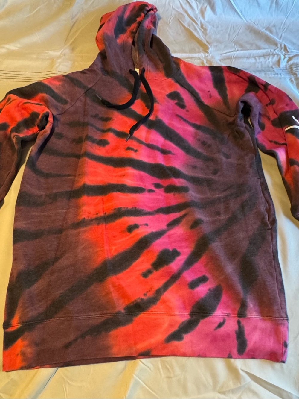 PINK Tie-Dye Pink & Black Hoodie Sweatshirt dress